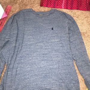 Blue long sleeve polo